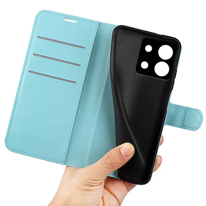 For Xiaomi Redmi Note 13 Pro 5G / Poco X6 5G Case Litchi Texture Leather Phone Shell with Stand