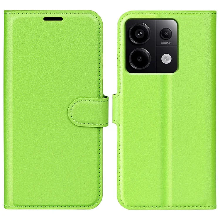 For Xiaomi Redmi Note 13 Pro 5G / Poco X6 5G Case Litchi Texture Leather Phone Shell with Stand