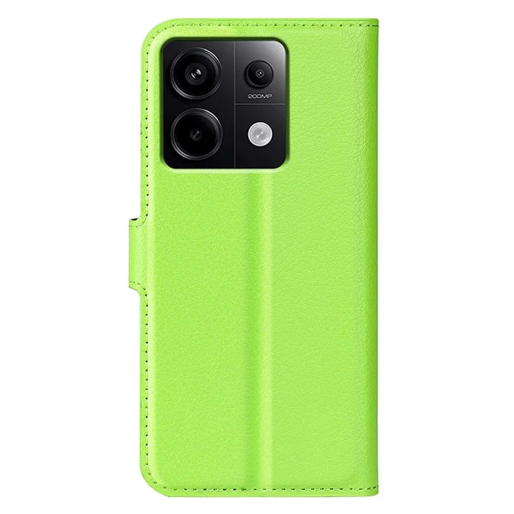 For Xiaomi Redmi Note 13 Pro 5G / Poco X6 5G Case Litchi Texture Leather Phone Shell with Stand