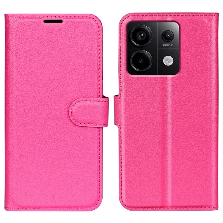 For Xiaomi Redmi Note 13 Pro 5G / Poco X6 5G Case Litchi Texture Leather Phone Shell with Stand
