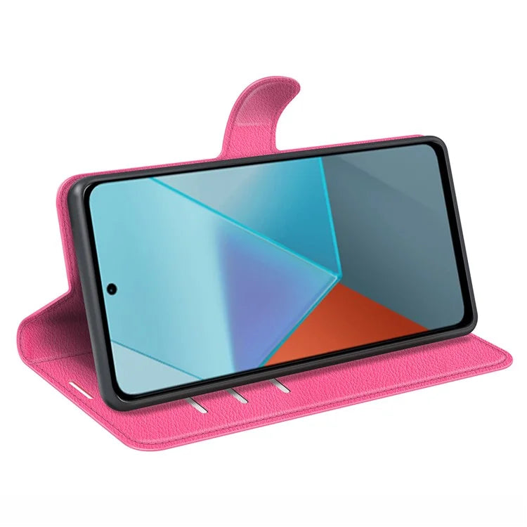 For Xiaomi Redmi Note 13 Pro 5G / Poco X6 5G Case Litchi Texture Leather Phone Shell with Stand