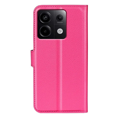 For Xiaomi Redmi Note 13 Pro 5G / Poco X6 5G Case Litchi Texture Leather Phone Shell with Stand