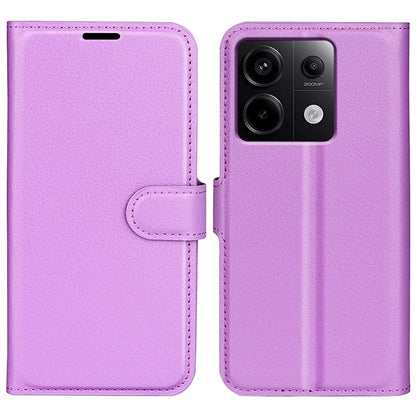 For Xiaomi Redmi Note 13 Pro 5G / Poco X6 5G Case Litchi Texture Leather Phone Shell with Stand