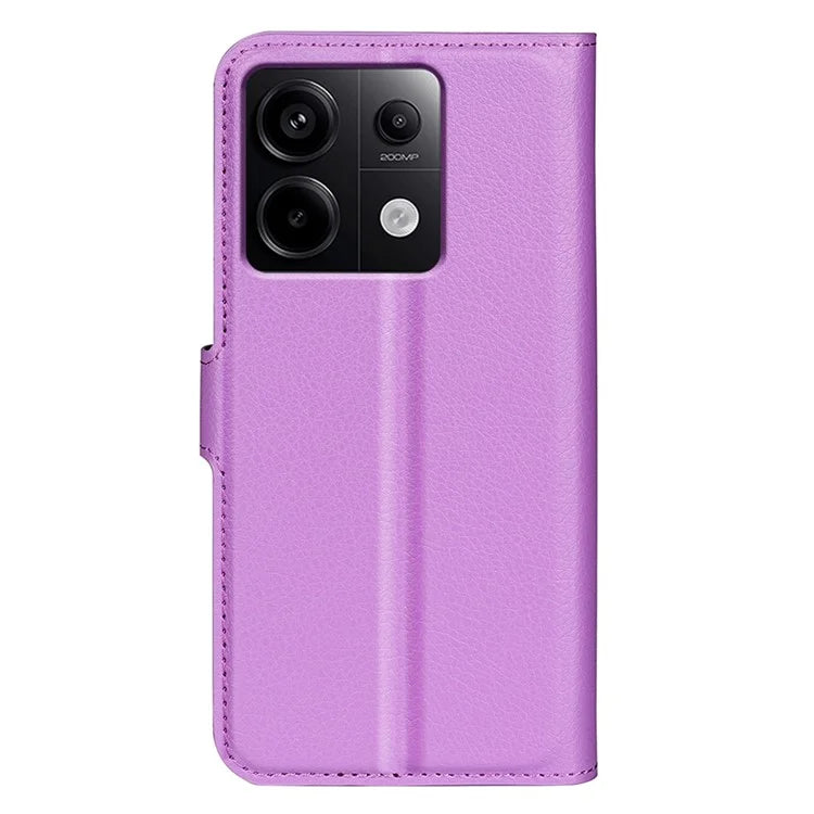For Xiaomi Redmi Note 13 Pro 5G / Poco X6 5G Case Litchi Texture Leather Phone Shell with Stand