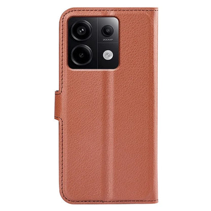 For Xiaomi Redmi Note 13 Pro 5G / Poco X6 5G Case Litchi Texture Leather Phone Shell with Stand