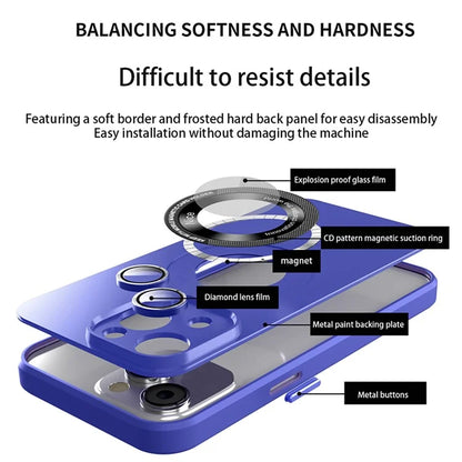 For iPhone 14 Plus Shockproof Case Matte PC+TPU Phone Cover Compatible with MagSafe