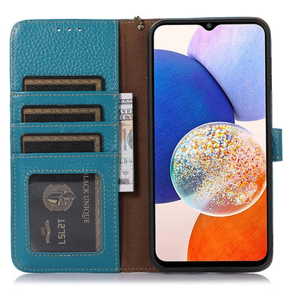 For Samsung Galaxy S24 Case Litchi Texture RFID Blocking Wallet Phone Cover