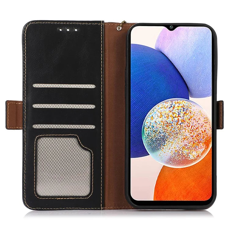 For Samsung Galaxy S24 Case RFID Blocking Magnetic Clasp Wallet Phone Cover