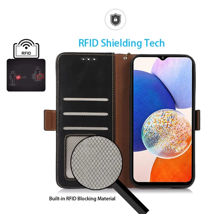 For Samsung Galaxy S24 Case RFID Blocking Magnetic Clasp Wallet Phone Cover