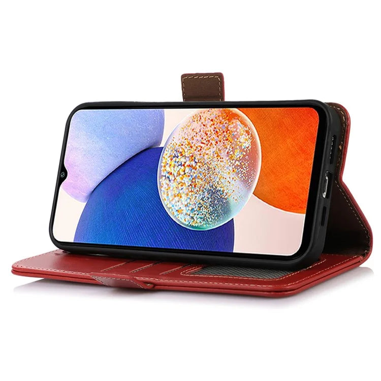 For Samsung Galaxy S24 Case RFID Blocking Magnetic Clasp Wallet Phone Cover