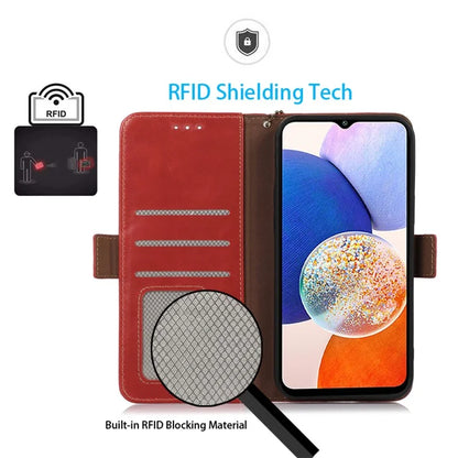 For Samsung Galaxy S24 Case RFID Blocking Magnetic Clasp Wallet Phone Cover