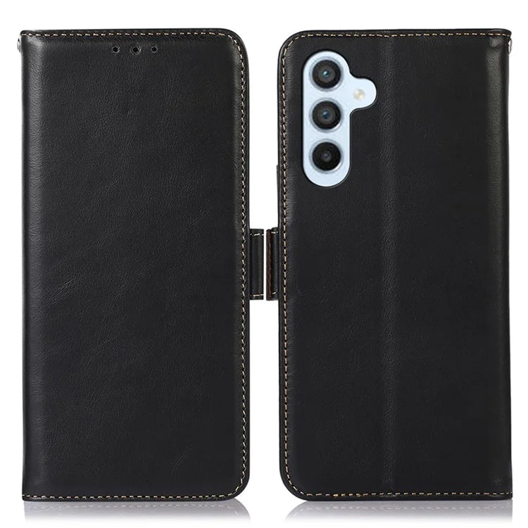 For Samsung Galaxy S24+ Case Genuine Cow Leather RFID Blocking Wallet Cover