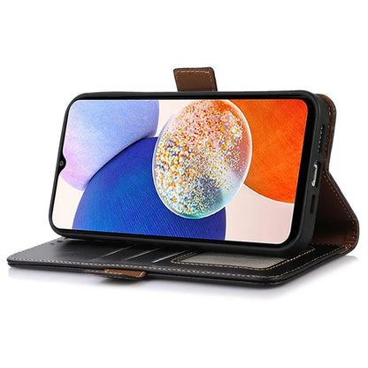 For Samsung Galaxy S24+ Case Genuine Cow Leather RFID Blocking Wallet Cover