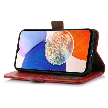 For Samsung Galaxy S24+ Case Genuine Cow Leather RFID Blocking Wallet Cover