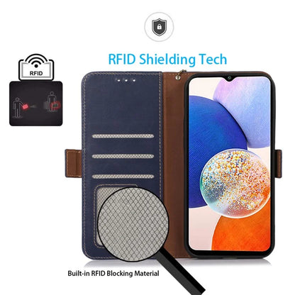 For Samsung Galaxy S24+ Case Genuine Cow Leather RFID Blocking Wallet Cover