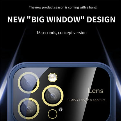 Anti-Drop Phone Case for iPhone 14 Pro Max Case PC+TPU Phone Cover with Glass Lens Film