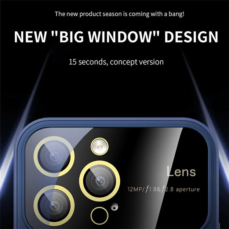 Anti-Drop Phone Case for iPhone 14 Pro Max Case PC+TPU Phone Cover with Glass Lens Film