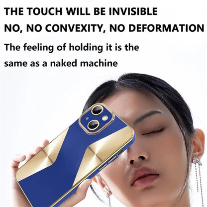 For iPhone 14 TPU Case CD Veins Texture Phone Cover with Glass Lens Film