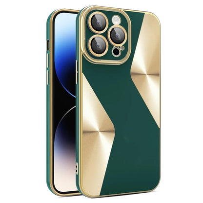 For iPhone 14 Pro Case CD Veins Texture TPU Phone Shell with Glass Lens Film