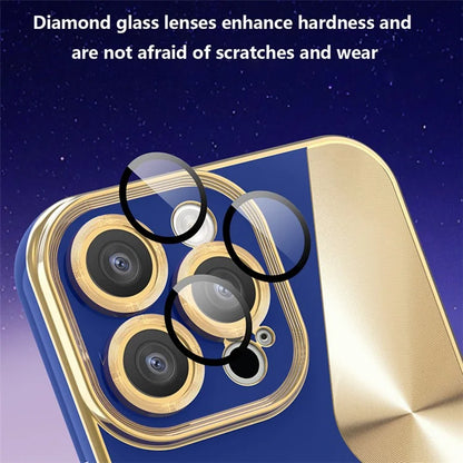 For iPhone 14 Pro Case CD Veins Texture TPU Phone Shell with Glass Lens Film