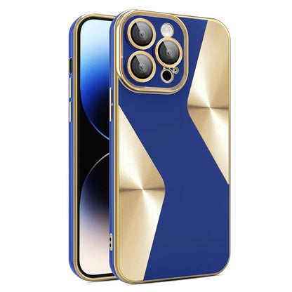 For iPhone 14 Pro Case CD Veins Texture TPU Phone Shell with Glass Lens Film