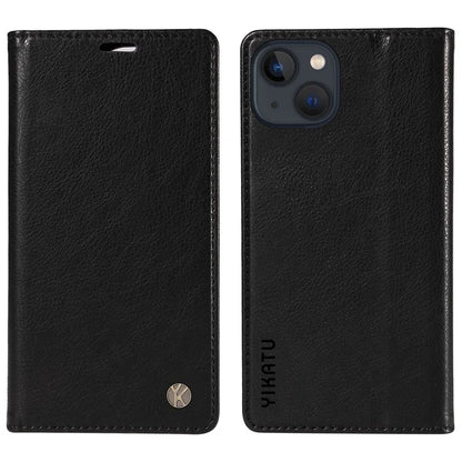 YIKATU YK-006 For iPhone 14 Case Leather Wallet Magnetic Closing Phone Protective Shell