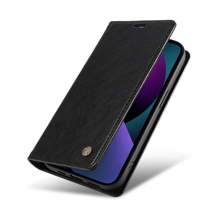 YIKATU YK-006 For iPhone 14 Case Leather Wallet Magnetic Closing Phone Protective Shell