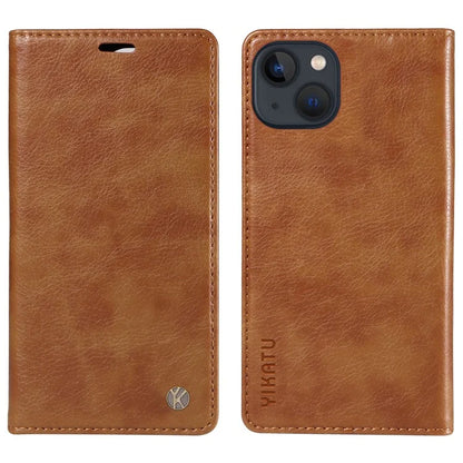 YIKATU YK-006 For iPhone 14 Case Leather Wallet Magnetic Closing Phone Protective Shell