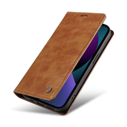 YIKATU YK-006 For iPhone 14 Case Leather Wallet Magnetic Closing Phone Protective Shell
