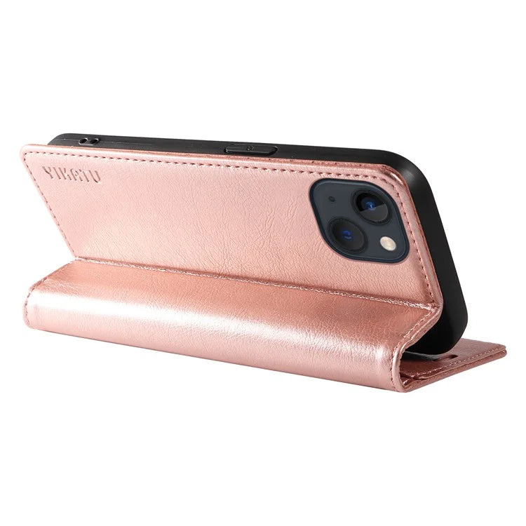 YIKATU YK-006 For iPhone 14 Case Leather Wallet Magnetic Closing Phone Protective Shell