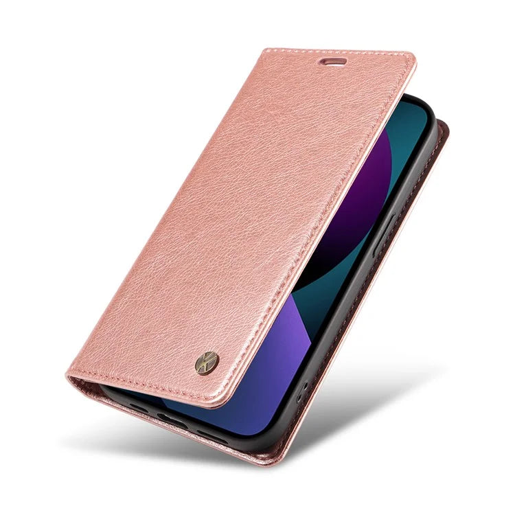 YIKATU YK-006 For iPhone 14 Case Leather Wallet Magnetic Closing Phone Protective Shell