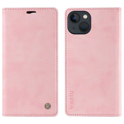 YIKATU YK-006 For iPhone 14 Case Leather Wallet Magnetic Closing Phone Protective Shell
