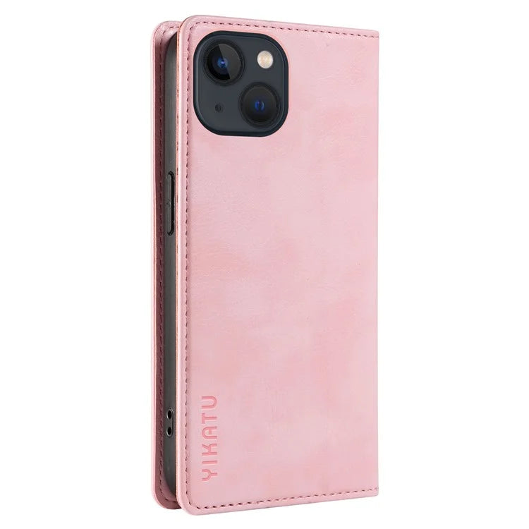 YIKATU YK-006 For iPhone 14 Case Leather Wallet Magnetic Closing Phone Protective Shell