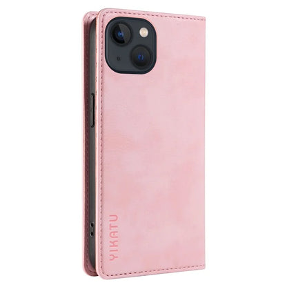 YIKATU YK-006 For iPhone 14 Case Leather Wallet Magnetic Closing Phone Protective Shell
