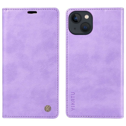 YIKATU YK-006 For iPhone 14 Case Leather Wallet Magnetic Closing Phone Protective Shell