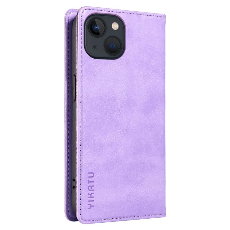 YIKATU YK-006 For iPhone 14 Case Leather Wallet Magnetic Closing Phone Protective Shell