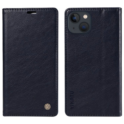 YIKATU YK-006 For iPhone 14 Case Leather Wallet Magnetic Closing Phone Protective Shell