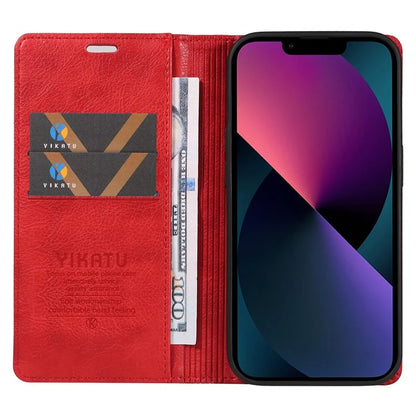 YIKATU YK-006 For iPhone 14 Case Leather Wallet Magnetic Closing Phone Protective Shell