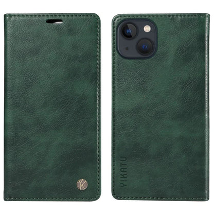 YIKATU YK-006 For iPhone 14 Case Leather Wallet Magnetic Closing Phone Protective Shell