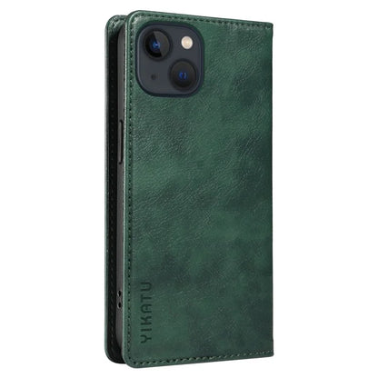 YIKATU YK-006 For iPhone 14 Case Leather Wallet Magnetic Closing Phone Protective Shell