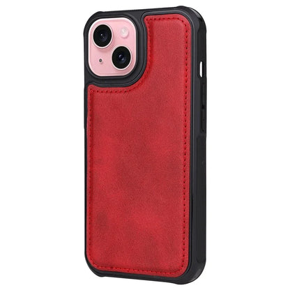 KT Leather Series-4 For iPhone 15 Leather Case 2-in-1 Detachable Phone Stand Wallet Cover