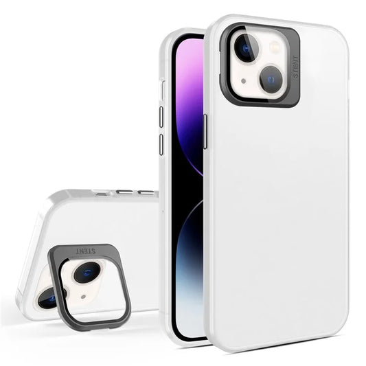 For iPhone 14 Plus Case Lens Film Kickstand PC+TPU Drop Protection Phone Cover