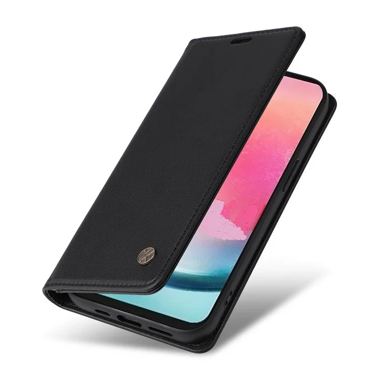 YIKATU YK-001 For Samsung Galaxy A24 4G (162.1 x 77.6 x 8.3mm) Case Magnetic Closing Phone Cover PU Leather Wallet Stand Shell