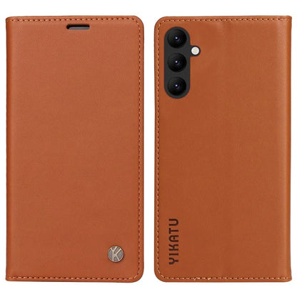 YIKATU YK-001 For Samsung Galaxy A24 4G (162.1 x 77.6 x 8.3mm) Case Magnetic Closing Phone Cover PU Leather Wallet Stand Shell