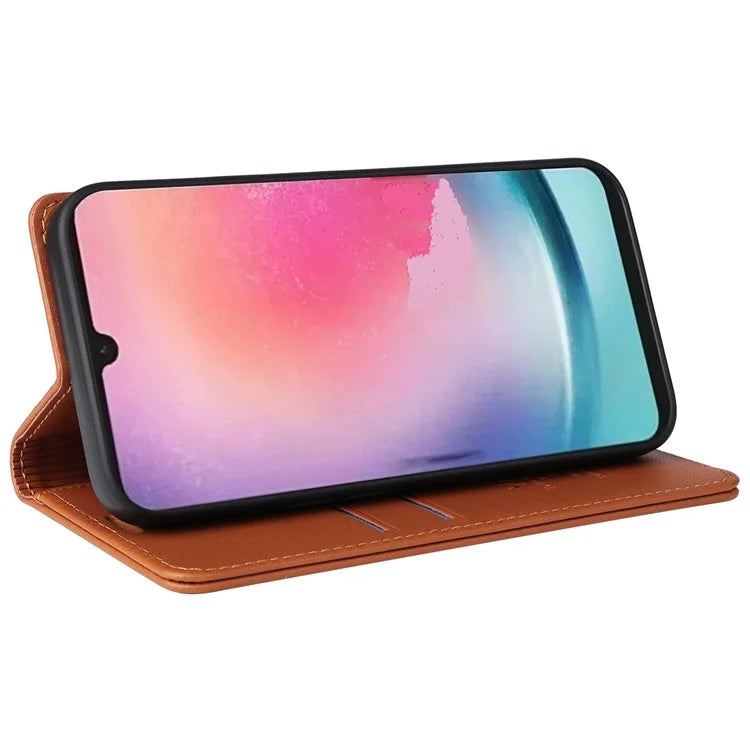YIKATU YK-001 For Samsung Galaxy A24 4G (162.1 x 77.6 x 8.3mm) Case Magnetic Closing Phone Cover PU Leather Wallet Stand Shell