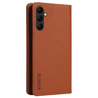 YIKATU YK-001 For Samsung Galaxy A24 4G (162.1 x 77.6 x 8.3mm) Case Magnetic Closing Phone Cover PU Leather Wallet Stand Shell