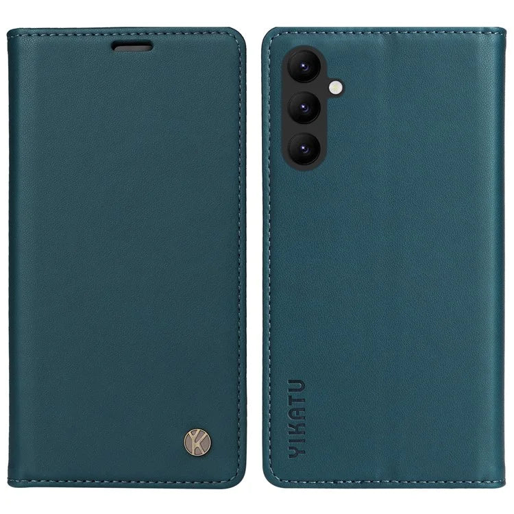 YIKATU YK-001 For Samsung Galaxy A24 4G (162.1 x 77.6 x 8.3mm) Case Magnetic Closing Phone Cover PU Leather Wallet Stand Shell
