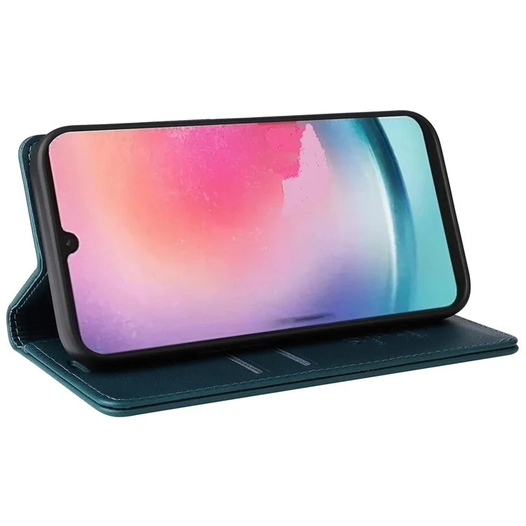 YIKATU YK-001 For Samsung Galaxy A24 4G (162.1 x 77.6 x 8.3mm) Case Magnetic Closing Phone Cover PU Leather Wallet Stand Shell