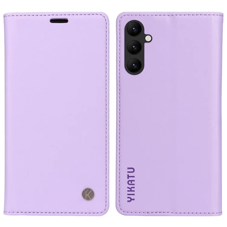 YIKATU YK-001 For Samsung Galaxy A24 4G (162.1 x 77.6 x 8.3mm) Case Magnetic Closing Phone Cover PU Leather Wallet Stand Shell