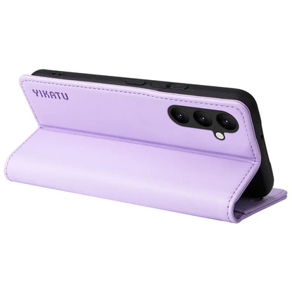 YIKATU YK-001 For Samsung Galaxy A24 4G (162.1 x 77.6 x 8.3mm) Case Magnetic Closing Phone Cover PU Leather Wallet Stand Shell